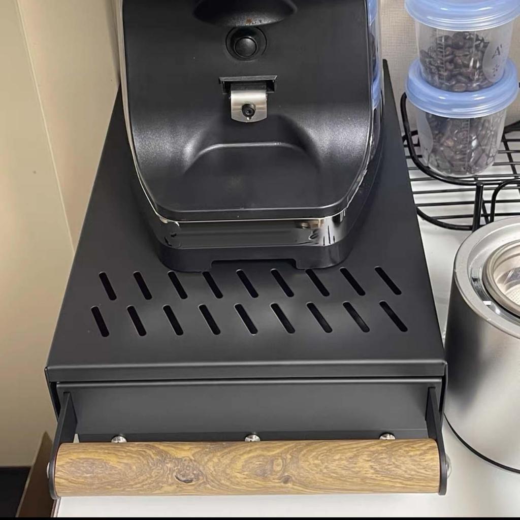 Espresso Coffee Knock Drawer with Removable Bar for Home Shop Kitchen Black