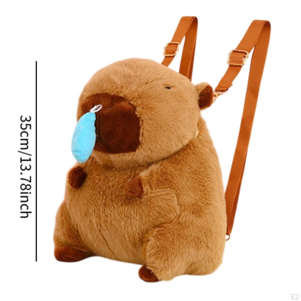 Capybara Backpack Cute Cartoon Daypack Plush Adorable Stuffed Animal Bag Toy for
