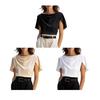 Women Tops Irregular Short Sleeve Regular Fit Shirt Pure Color Loose Fit Lightweight Shirt Work Parties Casual Wear