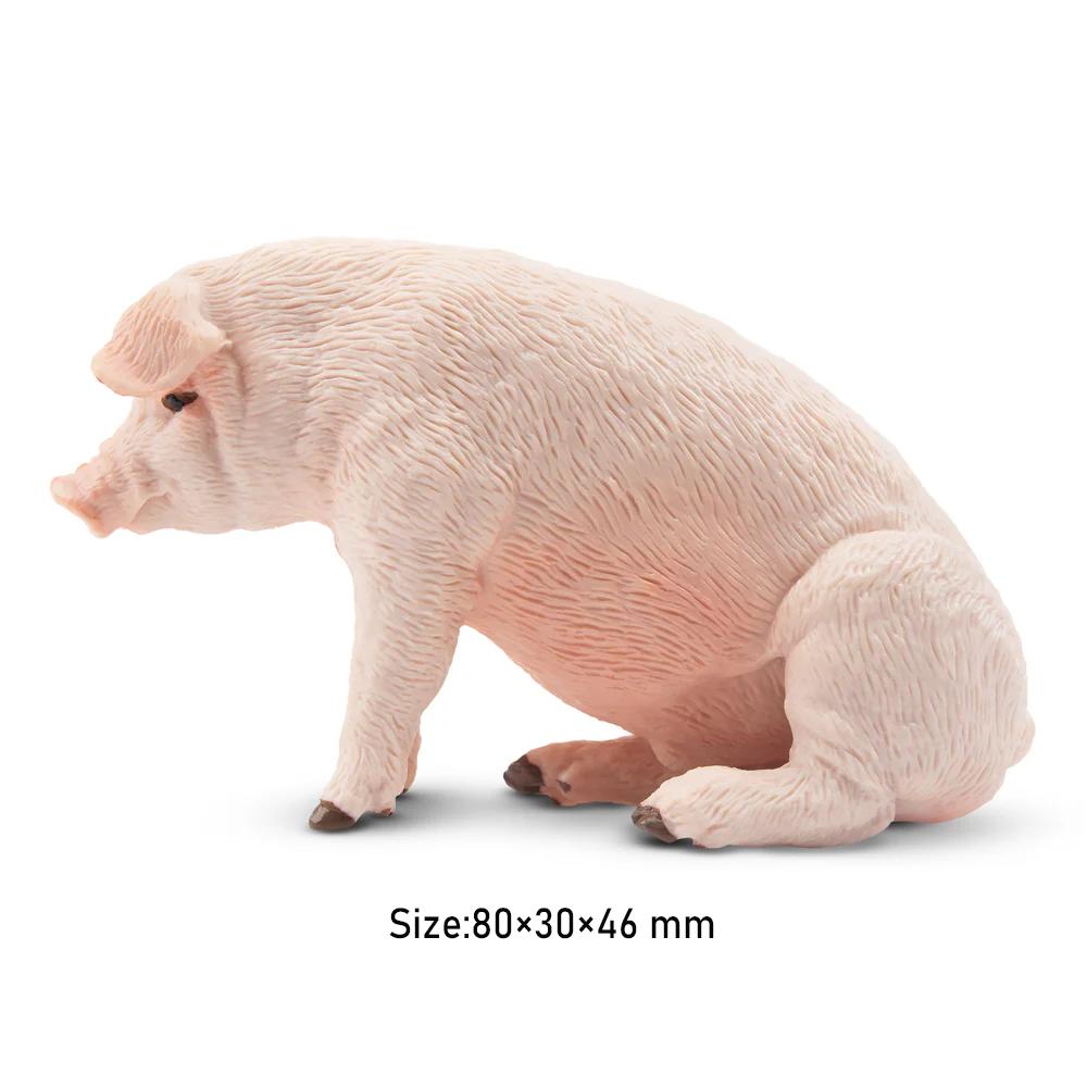 Toymany Simulation Sleeping Pink Piglet Farm Animal Model Toy Mini Figures Dolls Action Figurines Toys Children Gift Cake Decora