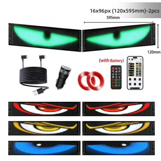LED Devil Eye Light for Car Truck Windshield Animated LED Matrix Panel Sign Flexible Programmable Digital Display Light APP