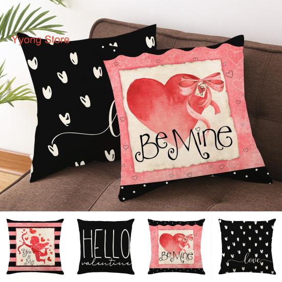 Cheap Pillow Cover Washable Clear Printed Antifading Happy Valentine's