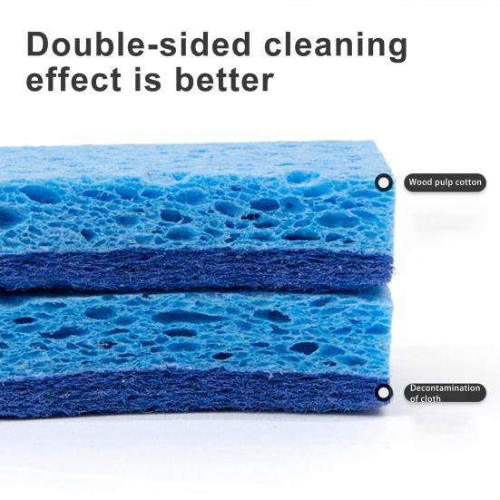 1/6/9Pcs Sponge Dishwashing Brush Rust-Resistant Open-Air Design Fast Cleaning Pulp Cotton Sponge Dish Cleaning Scrubber