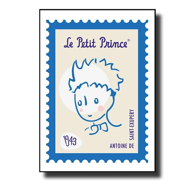 The Little Prince Fox Fairy Tale Posters and Prints Cartoon Stamp Wall Art Canvas Painting Picture for Kids Room Home Decor