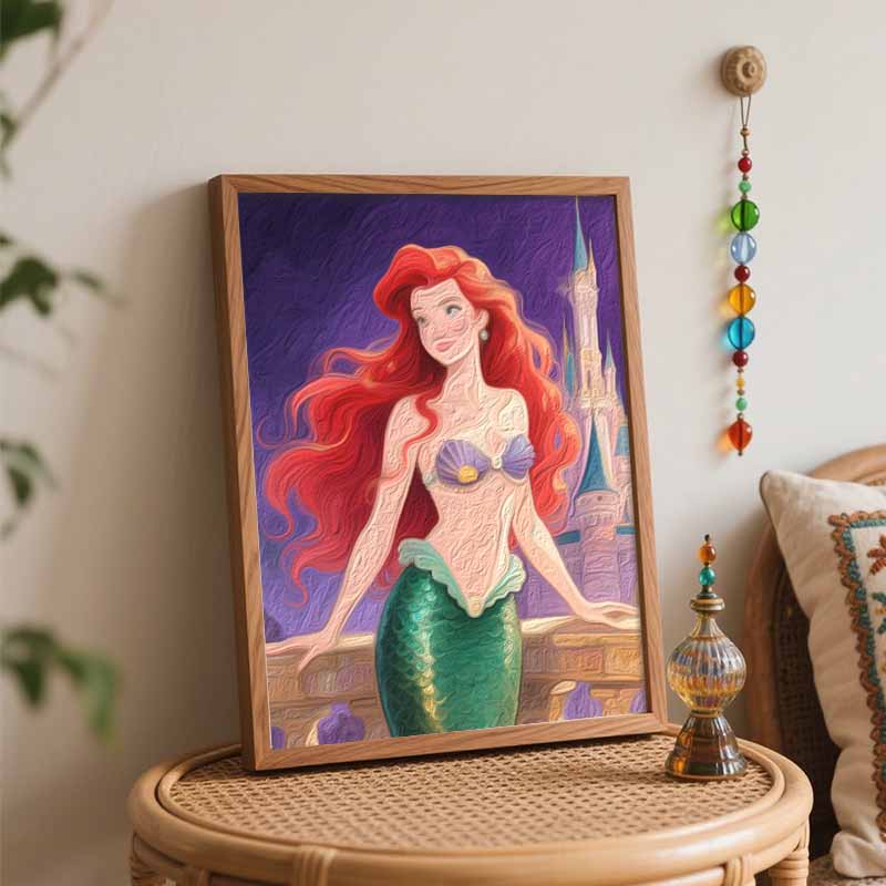 disney ariel the little mermaid digital oil painting hand painting kit diy home decoration. 83 characters.