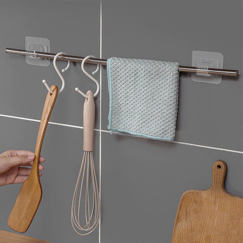 Hooks Holder 6*6cm ABS Bracket Curtain Drapery No Drill Pole Holder Rod Seamless Supply High Quality Practical