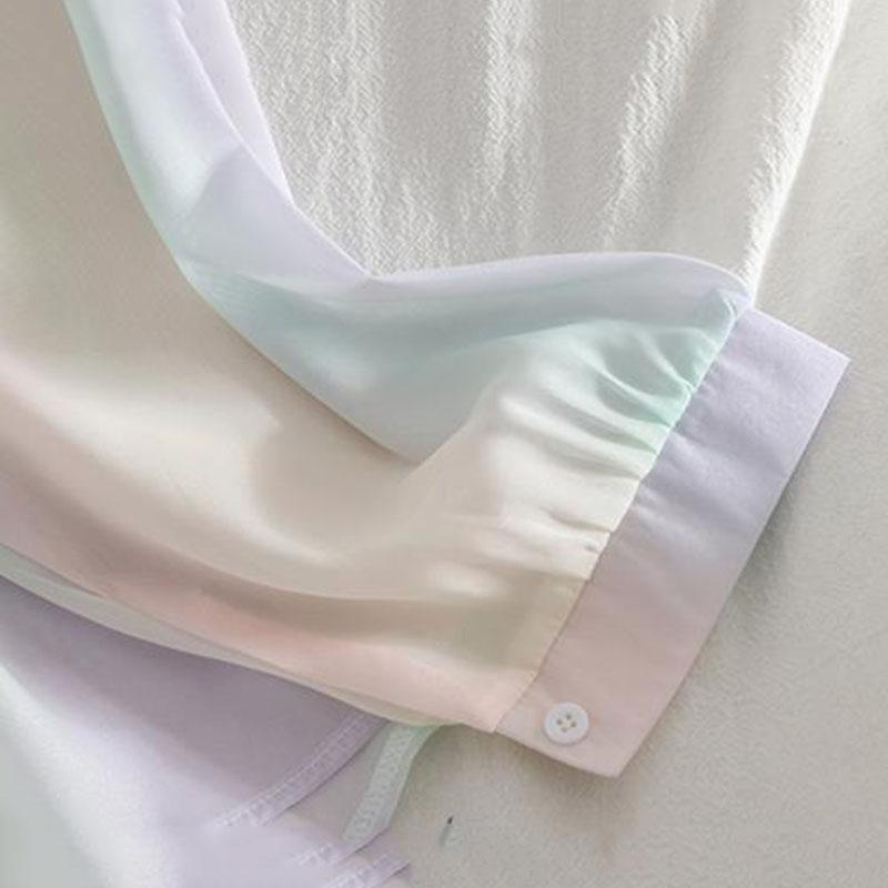 Chiffonhemd Schillerndes Button-up-Hemd Mittellanger dünner Mantel Damen Sonnenschutzhemden Damen Loses Hemd Koreanischer Trend Neue Produkte