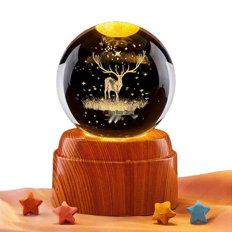 Starry Sky Luminous Crystal Ball Night Light – Creative Desktop Ornament & Gift for Birthdays or Graduations