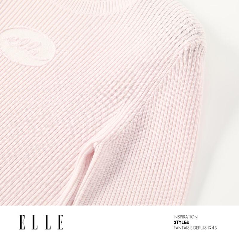 ELLE Women's Slim Fit Merino Wool Blend Knit Sweater