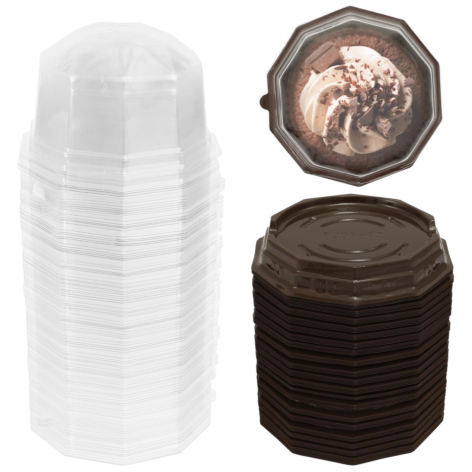 

100Pcs Mini Cake Box Container Package Transparent Muffin Cupcake Dome Pastry Baking Packaging Miniature Cake Boxes Wrappers 100Pcs прозрачный