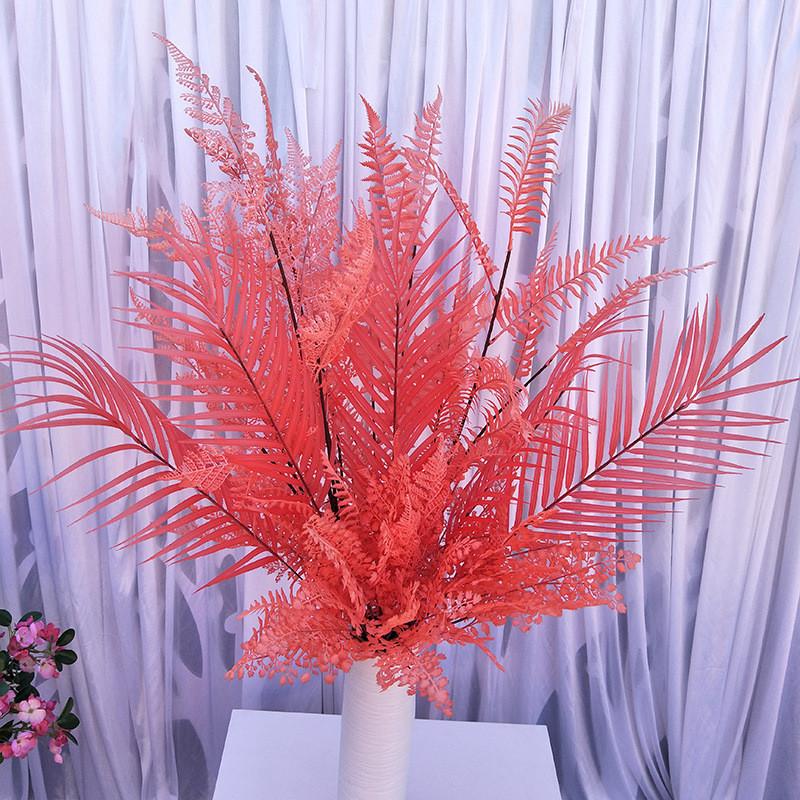 Iron Artificial Tree Leaves Rubber Realistic Greenery Wedding Photo Decor Props