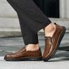 New Handmade Leather Men Shoes Casual Comfortable Men Loafers Slip On Leather Shoes Men Flats Hot Sale Outdoor Walking Shoes
