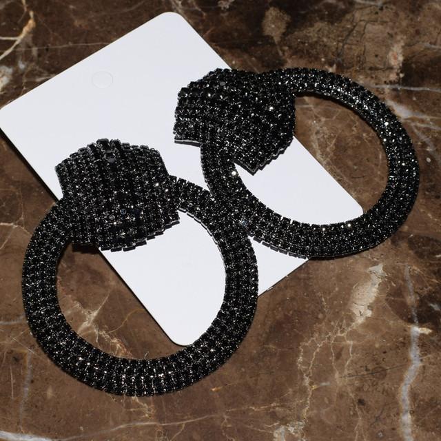 

Женская мода блестящие стразы большие круглые висячие серьги ювелирные изделия макси вечернее платье серьги аксессуары распродажа чёрный