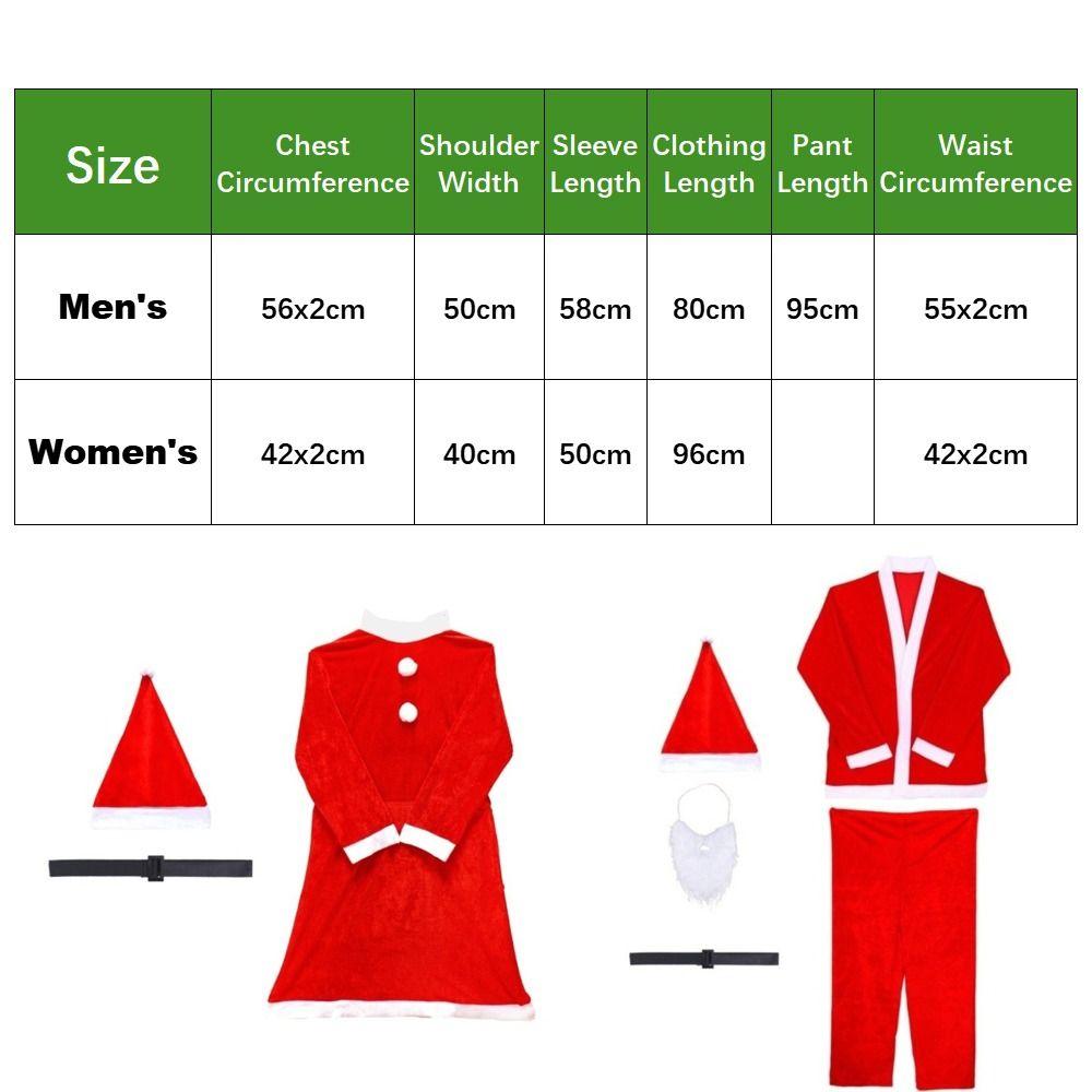 Xmas Christmas Costumes Red Velvet Cosplay Costumes New Santa Claus Coat  for Men Women