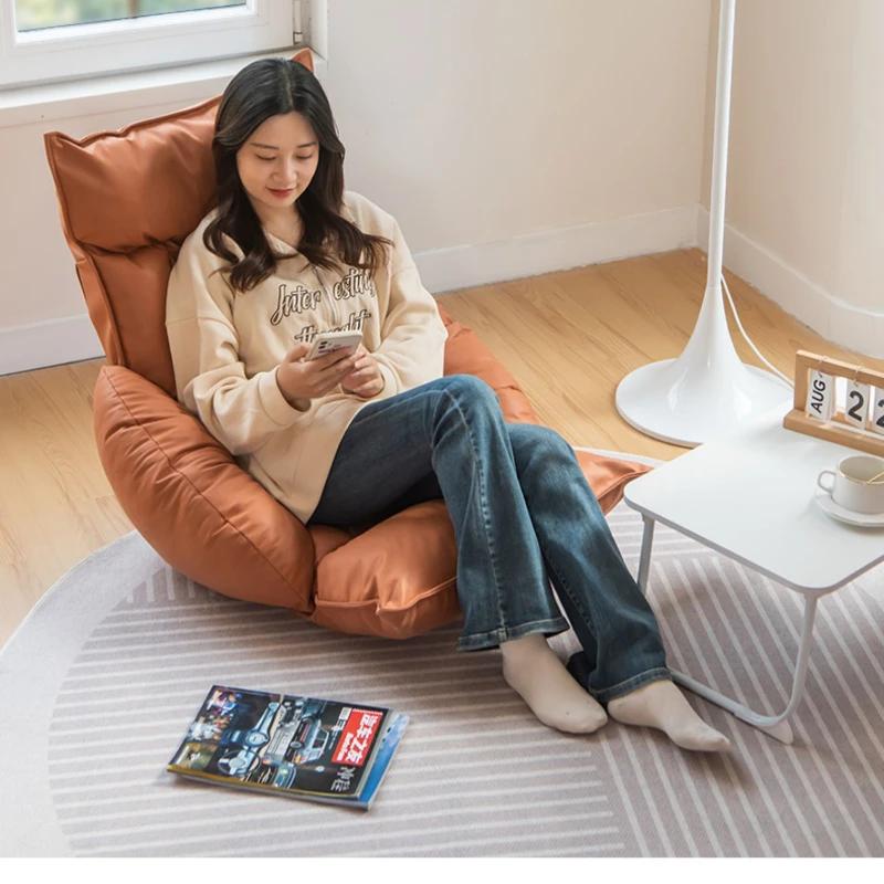 Folding Lazy Sofa Chair Adjustable Tatami Reading Chair Household Small Sofa Balcony Window Lounger Relaxation Furniture