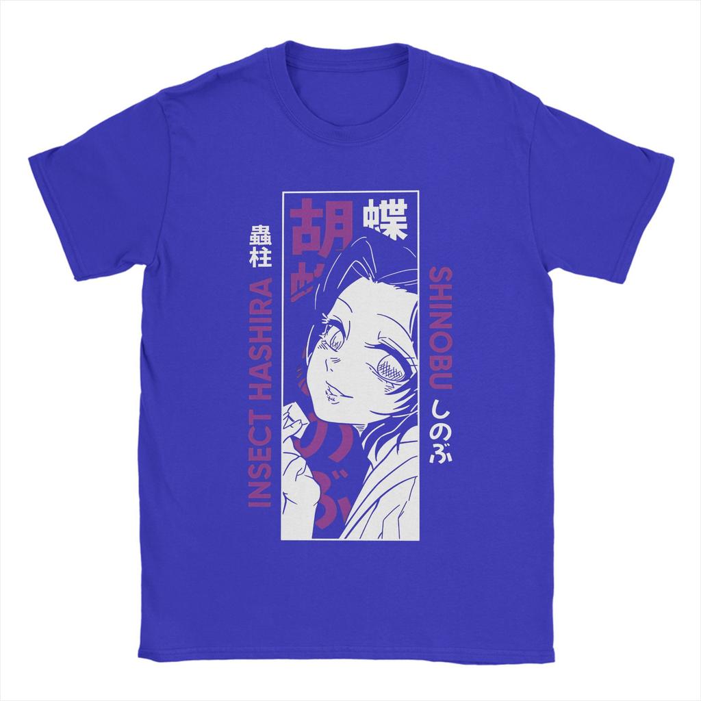Kreative Kochou Shinobu T-Shirts Herren Rundhals Reine Baumwolle T-Shirts Kurzarm Tees Neuankömmling Kleidung