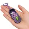 Waterproof Keychain Pill Organizer Tulip Pattern Portable Compact Pill Case Small for Outdoor Activities Daily Medication Carry