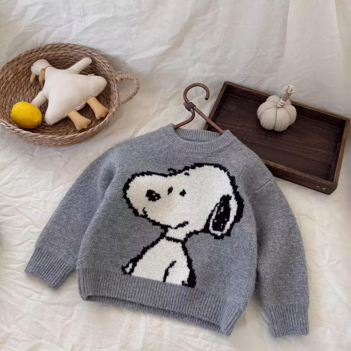 Kids Thick Warm Knit Sweater Winter Boys Girls Cartoon Base Layer Top 80