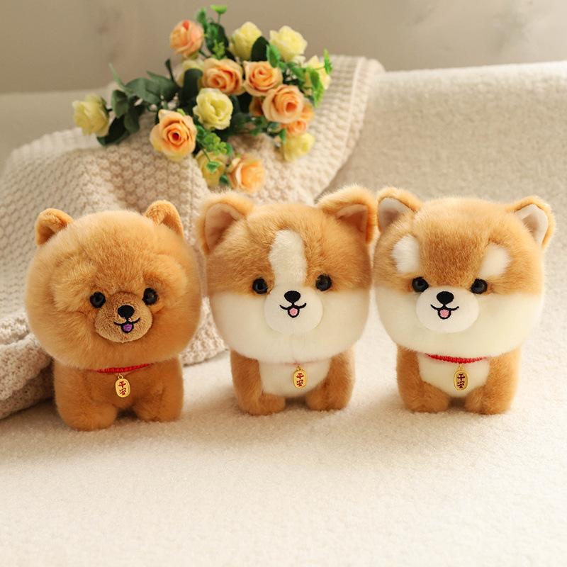 Cute Simulation Cute Pet Puppy Dog Akita Corgi Doll Plush Toy Shiba Inu Chow Doll Children's Rag Doll