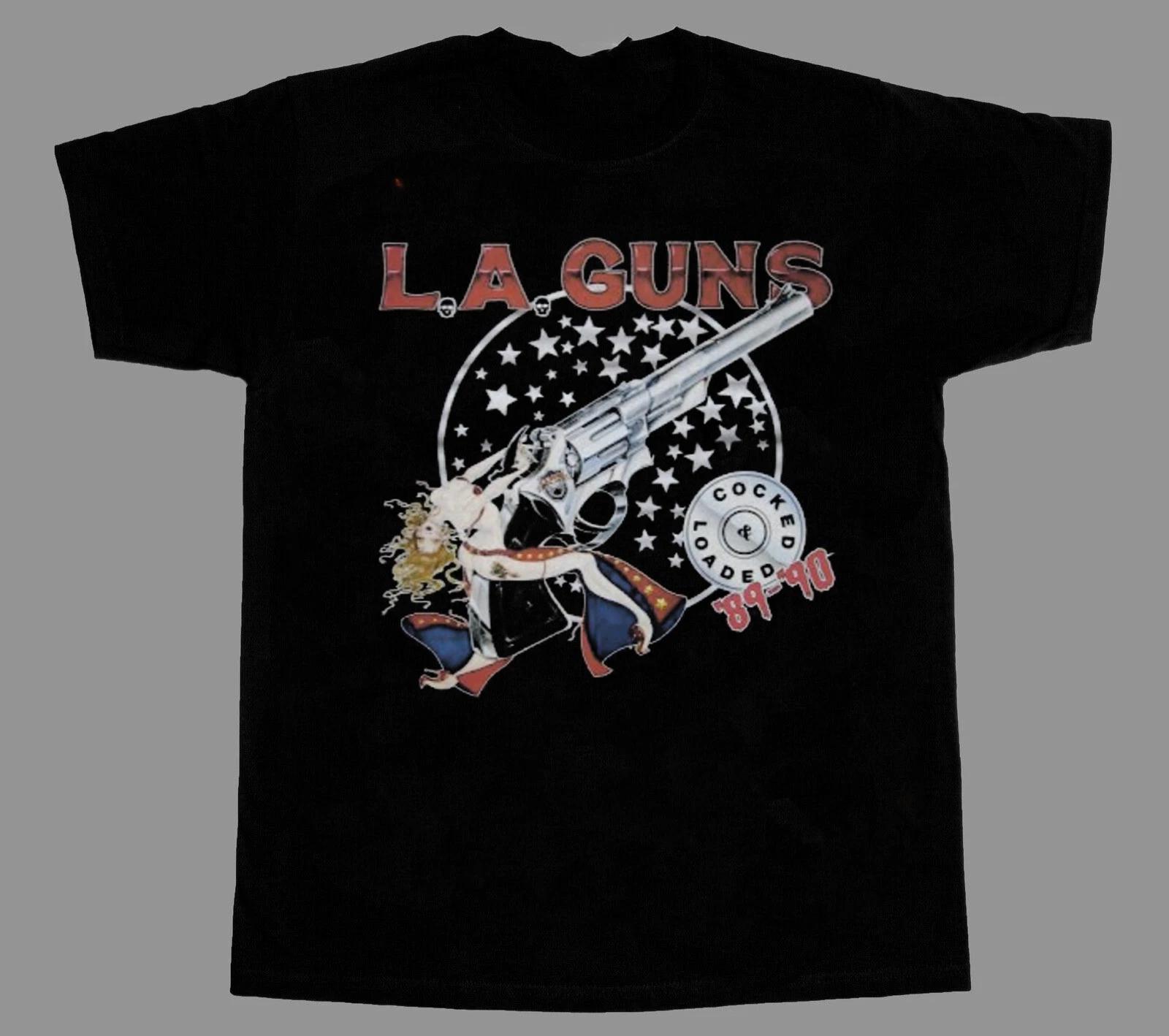 Collection L.A. Guns Band 89 90s Heavy Cotton Men Black S-2345XL T-Shirt S