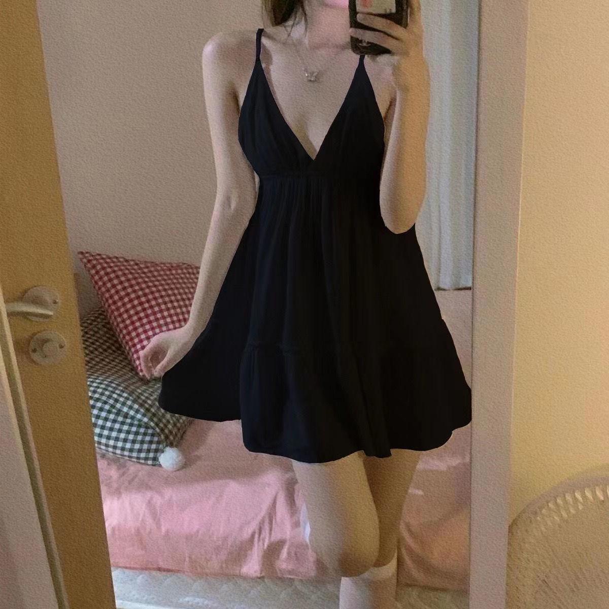 

2024 Japanese-Style Sweet Desire Women s Camisole Nightgown – High-Quality Summer Pajamas L (100-115 jin) чорний