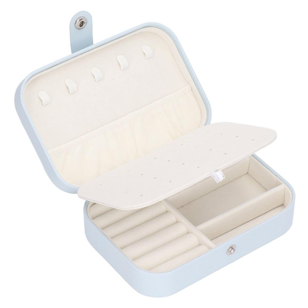 Large Capacity Travel Jewelry Case Durable Simple Travel Jewelry Box Double Layer Portable Jewelry Organizer Travel