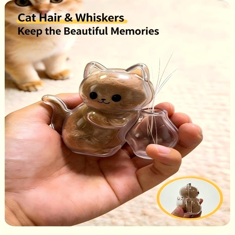 Cute Pet Fur Storage Refrigerator Magnet Transparent Acrylic Pet Cat Fur And Whiskers Memory Capsule Refrigerator Magnet