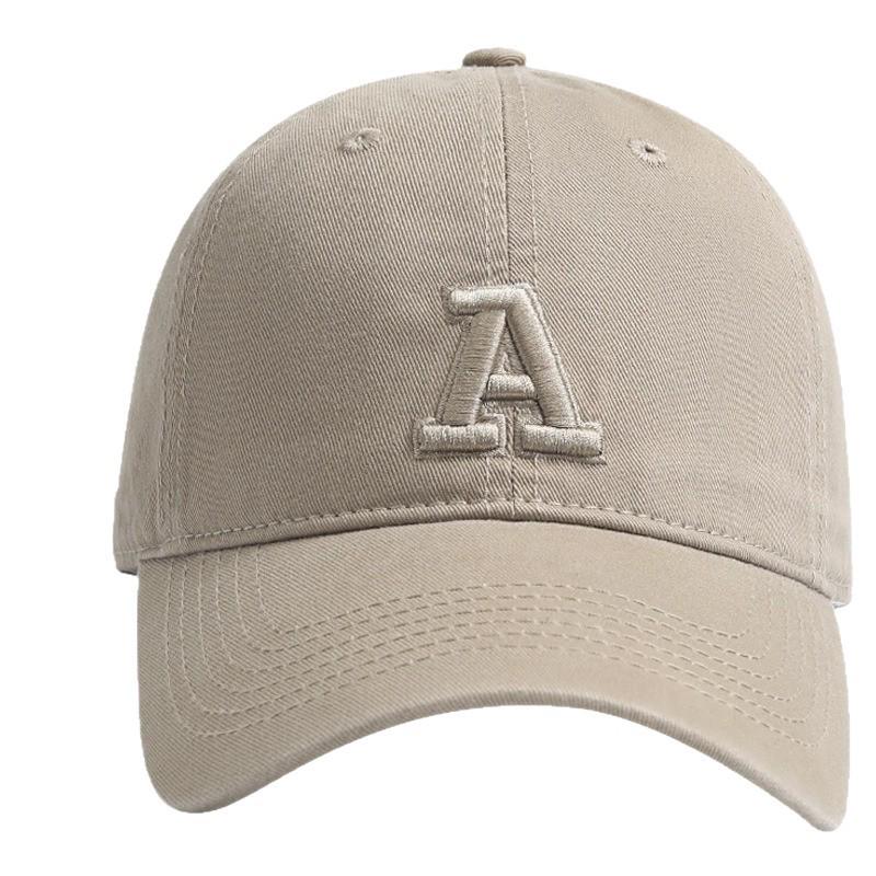 Korean Embroidered 'A' Baseball Cap - Soft Top, Flattering Fit, Versatile Unisex Japanese Style Duckbill Hat, Trendy Brand.