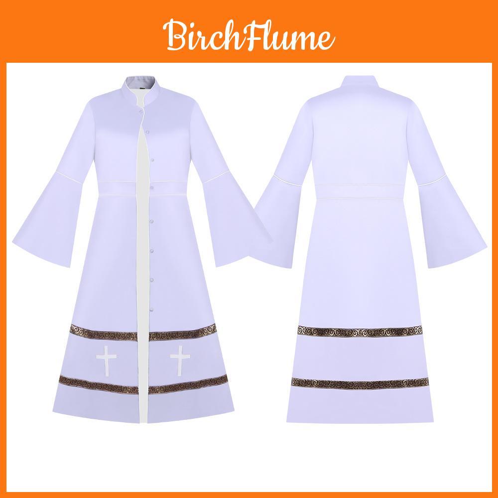 Túnica de Sacerdote de Iglesia Medieval Para Mujeres Con Tejido de Poliéster Para Cosplay y Juego de Rol de Fantasía