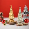 Resin Christmas Tree Figurine Ornament Miniature Christmas Tree Decoration for Living Room Bedroom Office Desk Display