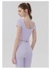 Women's Cooling Yoga Suit: Short Sleeve Top with Built-in Bra & Draping Tie-up Micro Flare Pants Set