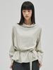 NOUVE Half Neck Two-Way Blouse - Light Gray