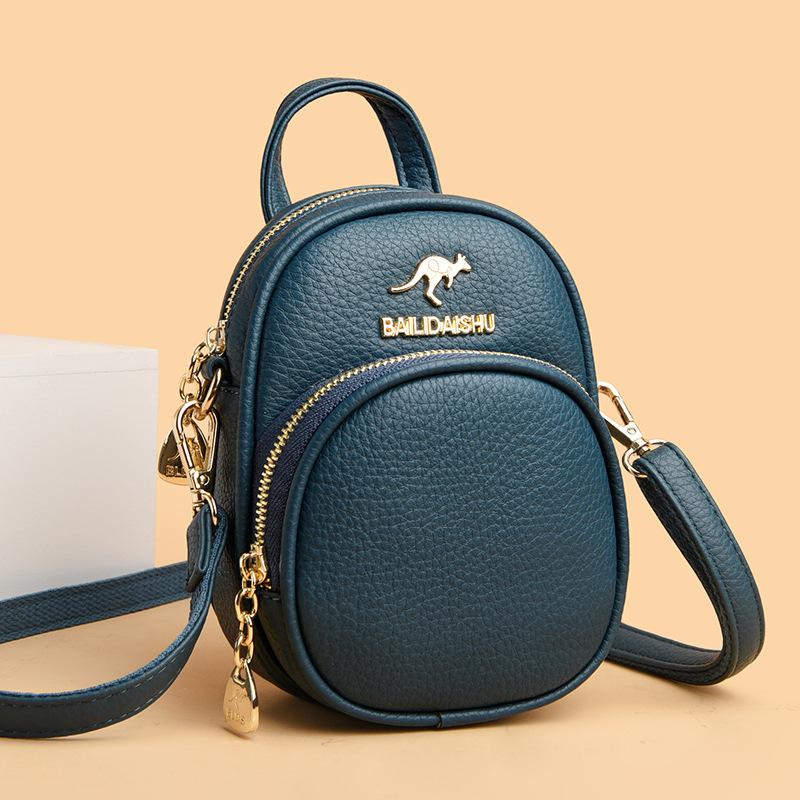 New Style of Genuine Leather Mobile Phone Bag for Women Hand-held Crossbody Bag  Head Layer Cowhide Shoulder Bag