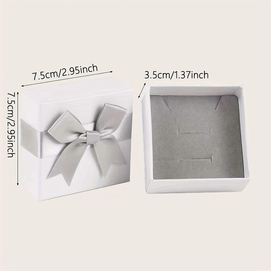 1pc-Jewelry Box Bow Ribbon Packaging Box Ring Necklace Pendant Earrings Paper Jewelry Box Gift Box