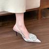 Fashion Women's Fashion Baotou Sandals Autumn New Pointy Head Shallow Mouth Flower Line High Heels