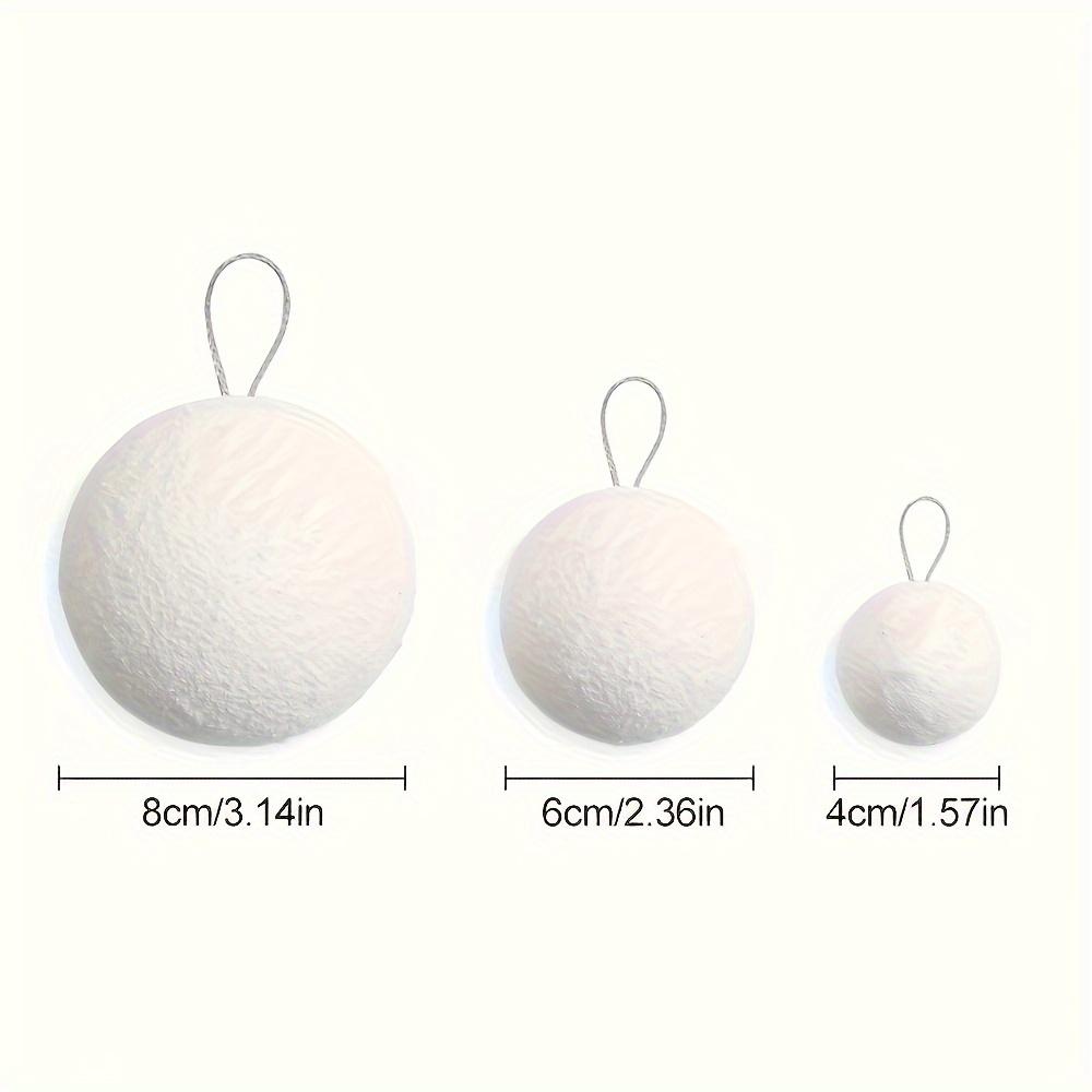 6 Stück Weiße Schaumstoff Weihnachtsornamente - Elegante Hängende Schneeball Dekorationen für Weihnachtsbaum, Winterpartys und Feiertags-Heimdekor