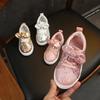Baby Kids Shoes Girls Sneakers Glitter Toddler Girl Sneakers Soft Bottom with Crystal Kid Shoes Children Girls Bling I07057