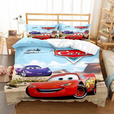 3D Digital Printing Three-Piece Anime Cars Quilt Cover Bedding Bedding Kit