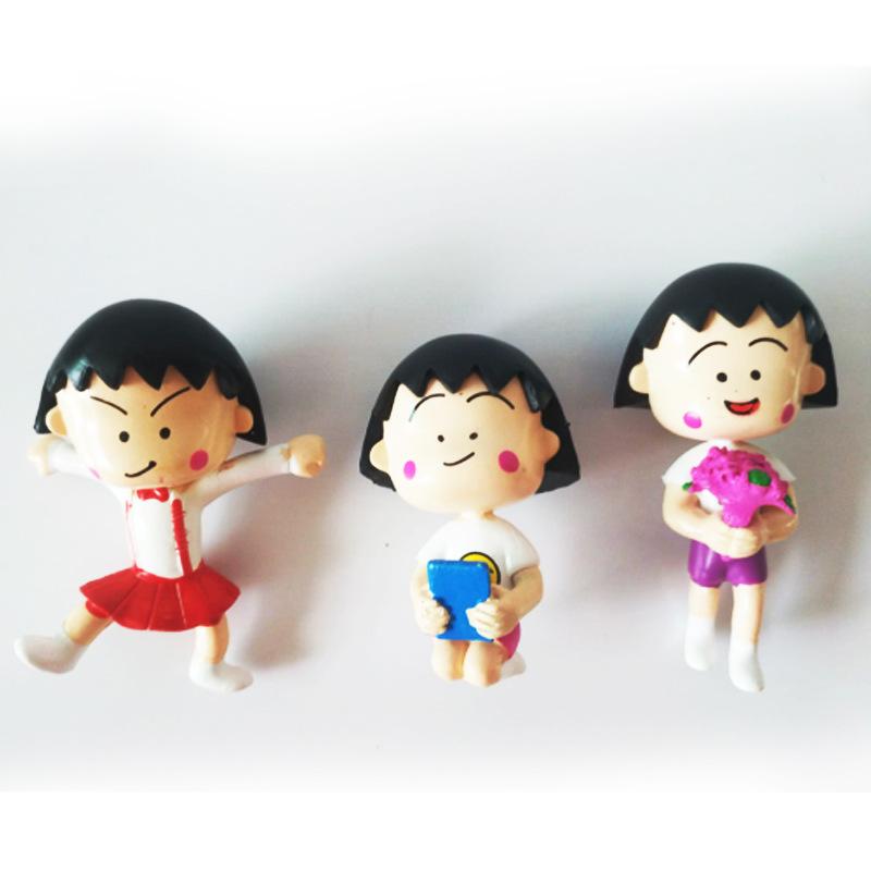 6pcs/set Anime Chibi Maruko Chan PVC Action Figure Kawaii Ornament Toys Collection Mini Model Doll Birthday Gifts 6cm