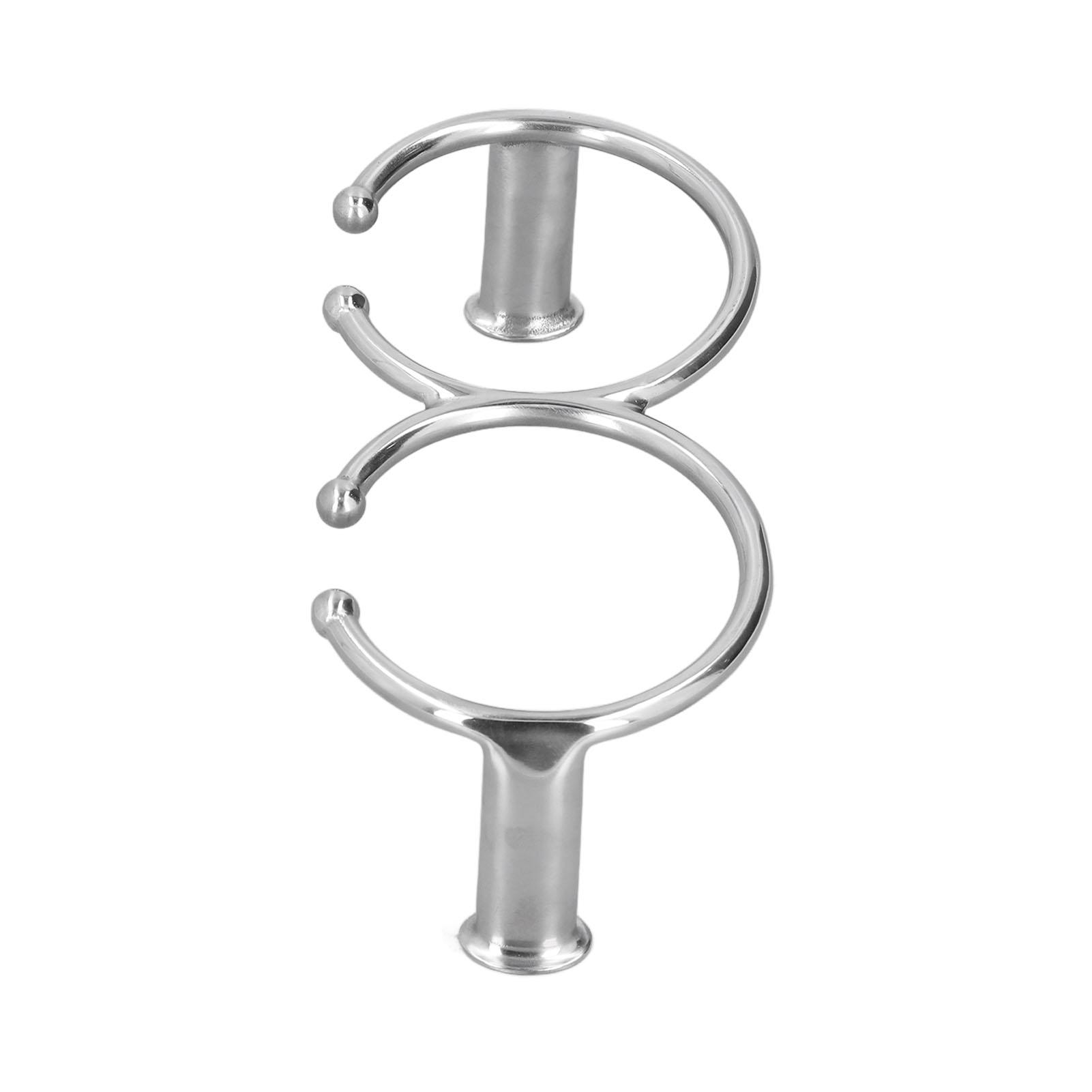 

Double Open Ring Cup Holder 316 Stainless Steel Universal for Boat Game Table Sofa Cars