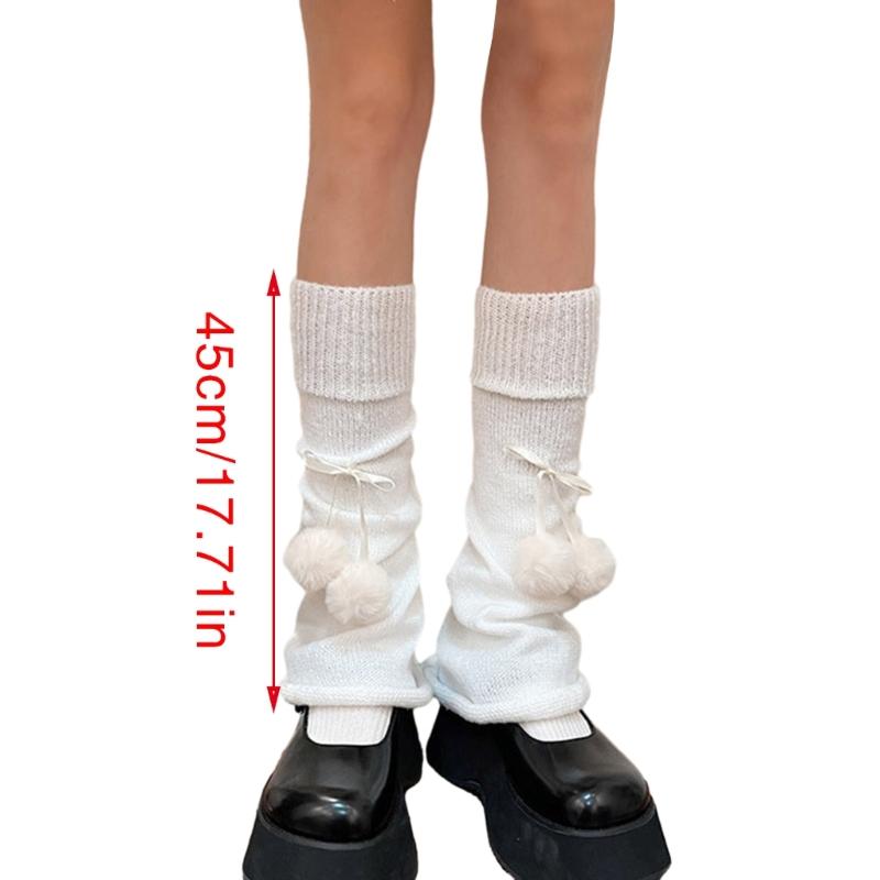 Fashionable Leg Warmer Sleeve Nylon Warm Foot Covers with Lovely Bows Suitable for All Ages