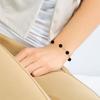 Bracelet - LOVA LOLA VAN DER KEEN - 5 Balls - Genuine Black Crystal - 925 Sterling Silver - 18 Cm