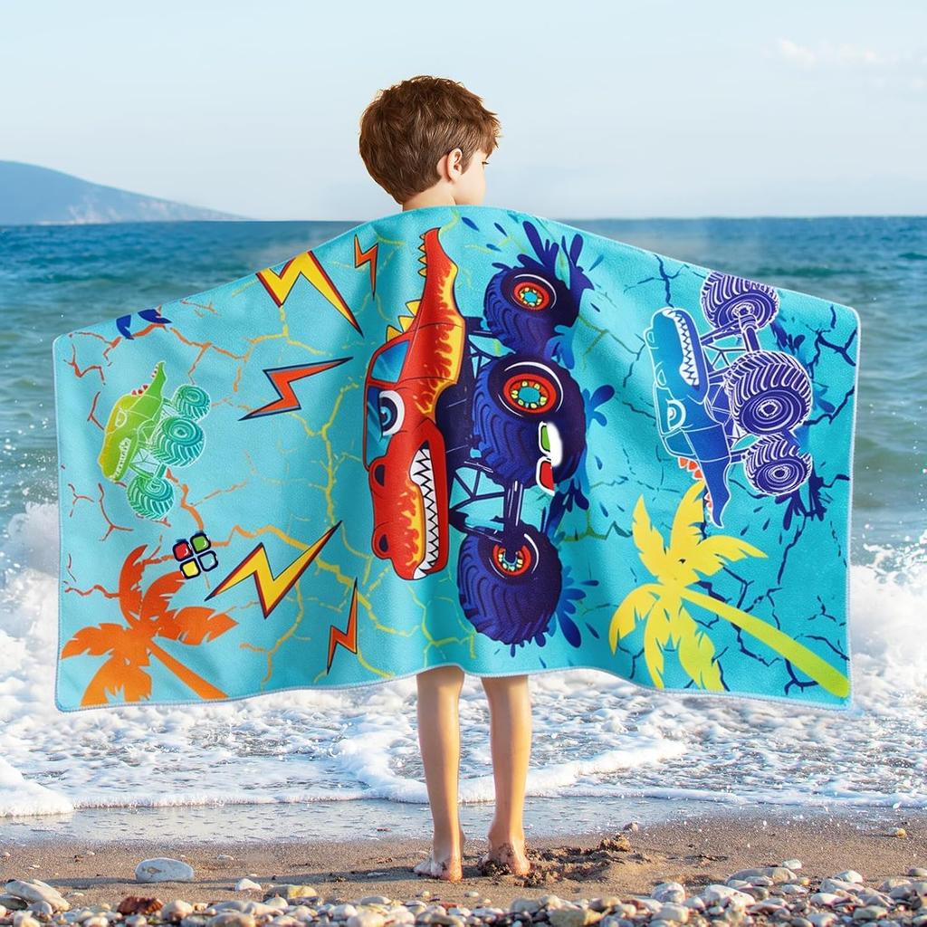 Kids Beach Towel for Boys Shark Sand Free Swim Towels Pool Beach Towel Quick Dry Absorbent Super Soft Beach Blanket Camping