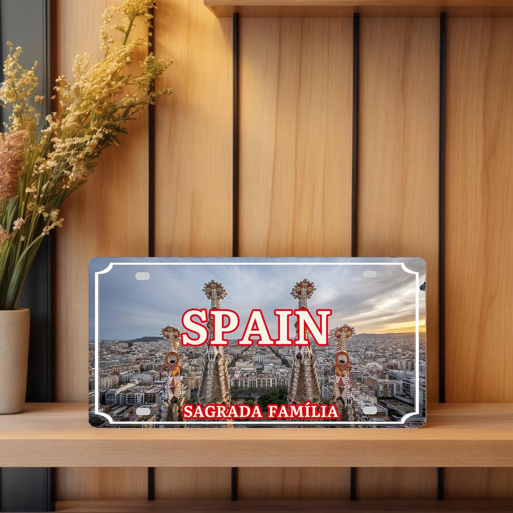 YZFQ Spain Madrid  Vintage Metal Sign Barcelona Tin Plate Tourist Souvenir For Wall  Bar Garage Home Decor 12X6inch JM-0174