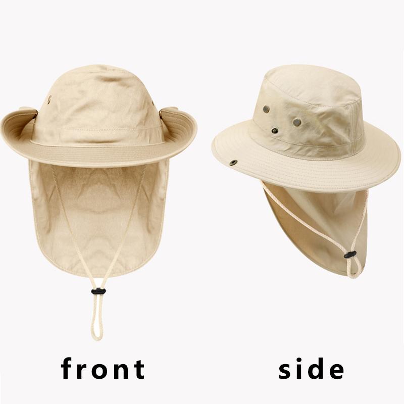 Men Bucket Hat with Shawl Summer Face Neck Protection Breathable Outdoor Hiking Camping Fishing Hat Neck Flap Anti-UV Sun Cap