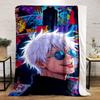 "White-Haired Anime Hero with Glasses" Print Blanket Soft and Cozy Perfect for the Living Room Bed Sofa or a Nap,gift