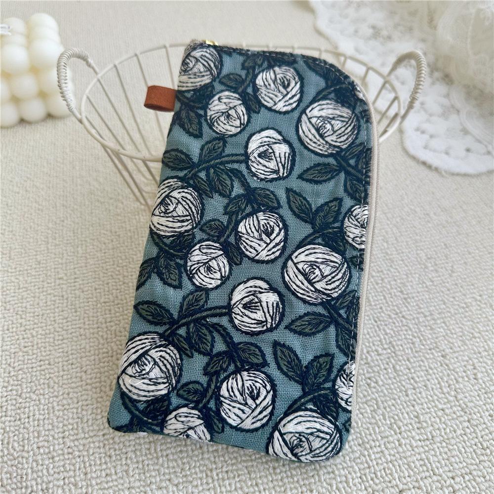 Ladies' Coin Purses Handmade Cotton Linen Embroidery National Personalized Canvas Lipstick Mobile Phone Glasses Storage Bags