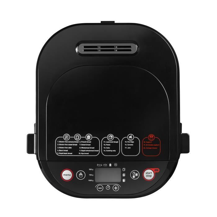 Tefal Pain & Délice PF240E, Noir, Acier Inoxydable, 1 Kg, 500 G, 15 H, LCD, 720 W