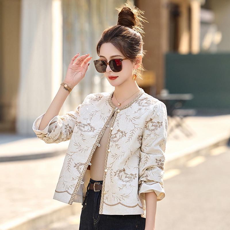 Wiosenna kurtka żakardowa damska petite 2025 - Nowy styl chiński RX9206