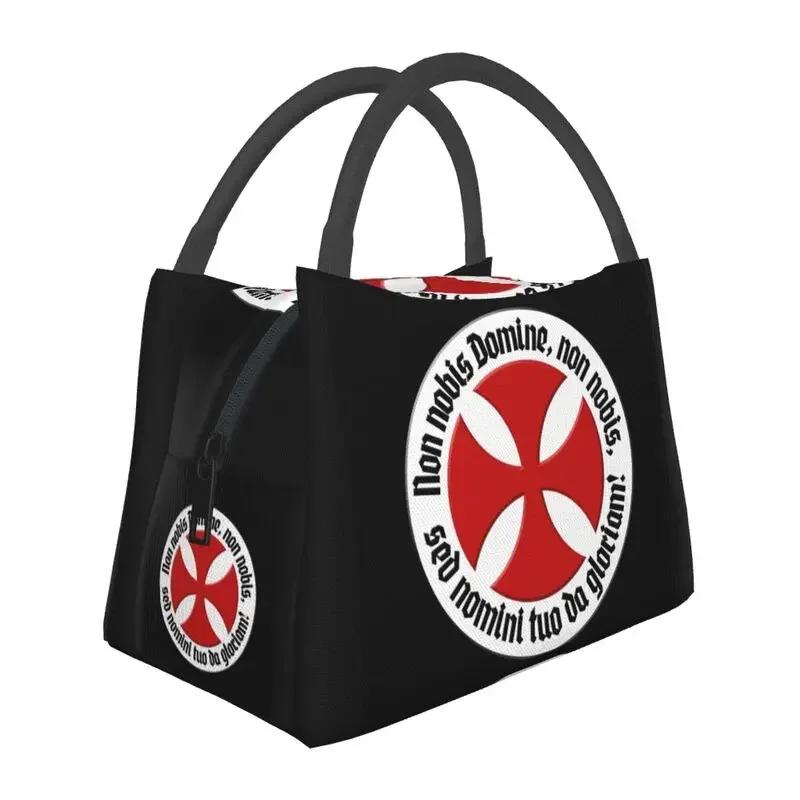 Flagge der Tempelritter Tragbare Lunchbox Kriegerkreuz Thermokühltasche Lebensmittelisoliert Lunchtasche Büro Arbeit Picknickbehälter